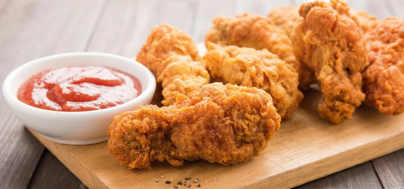 Crispy fried chicken pieces at Jackson Heights Fish And Chips on Pembina Highway